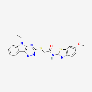 2-[(5-ethyl-5H-[1,2,4]triazino[5,6-b]indol-3-yl)thio]-N-(6-methoxy-1,3-benzothiazol-2-yl)acetamide