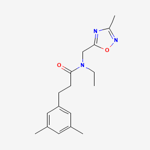 molecular formula C17H23N3O2 B3875080 3-(3,5-dimethylphenyl)-N-ethyl-N-[(3-methyl-1,2,4-oxadiazol-5-yl)methyl]propanamide 