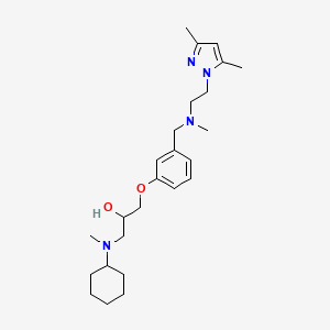 molecular formula C25H40N4O2 B3875086 1-[cyclohexyl(methyl)amino]-3-(3-{[[2-(3,5-dimethyl-1H-pyrazol-1-yl)ethyl](methyl)amino]methyl}phenoxy)-2-propanol 