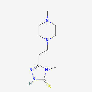 molecular formula C10H19N5S B3875109 4-methyl-5-[2-(4-methyl-1-piperazinyl)ethyl]-2,4-dihydro-3H-1,2,4-triazole-3-thione 