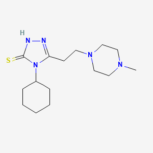 molecular formula C15H27N5S B3875112 4-cyclohexyl-5-[2-(4-methyl-1-piperazinyl)ethyl]-2,4-dihydro-3H-1,2,4-triazole-3-thione 