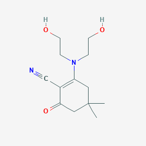 molecular formula C13H20N2O3 B3875134 2-[bis(2-hydroxyethyl)amino]-4,4-dimethyl-6-oxo-1-cyclohexene-1-carbonitrile 