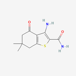 molecular formula C11H14N2O2S B3875163 3-amino-6,6-dimethyl-4-oxo-4,5,6,7-tetrahydro-1-benzothiophene-2-carboxamide 