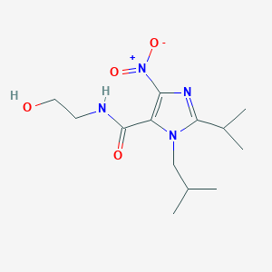 molecular formula C13H22N4O4 B3875184 N-(2-hydroxyethyl)-1-isobutyl-2-isopropyl-4-nitro-1H-imidazole-5-carboxamide 