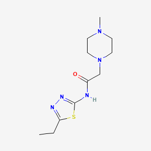 molecular formula C11H19N5OS B3875198 N-(5-ethyl-1,3,4-thiadiazol-2-yl)-2-(4-methyl-1-piperazinyl)acetamide CAS No. 141400-69-3