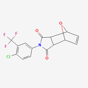 molecular formula C15H9ClF3NO3 B3875212 4-[4-chloro-3-(trifluoromethyl)phenyl]-10-oxa-4-azatricyclo[5.2.1.0~2,6~]dec-8-ene-3,5-dione 