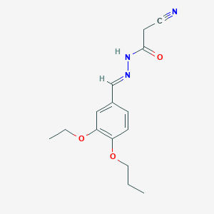 molecular formula C15H19N3O3 B3875237 2-cyano-N'-(3-ethoxy-4-propoxybenzylidene)acetohydrazide 