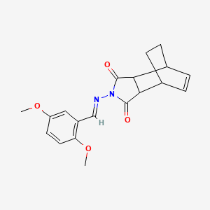 4-[(2,5-dimethoxybenzylidene)amino]-4-azatricyclo[5.2.2.0~2,6~]undec-8-ene-3,5-dione