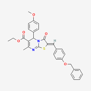 molecular formula C31H28N2O5S B3875252 ethyl 2-[4-(benzyloxy)benzylidene]-5-(4-methoxyphenyl)-7-methyl-3-oxo-2,3-dihydro-5H-[1,3]thiazolo[3,2-a]pyrimidine-6-carboxylate 