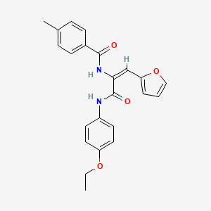 molecular formula C23H22N2O4 B3875254 N-[1-{[(4-ethoxyphenyl)amino]carbonyl}-2-(2-furyl)vinyl]-4-methylbenzamide 