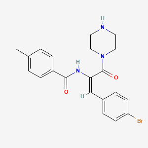 molecular formula C21H22BrN3O2 B3875267 N-[2-(4-bromophenyl)-1-(1-piperazinylcarbonyl)vinyl]-4-methylbenzamide 