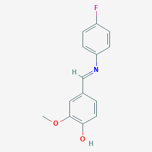 molecular formula C14H12FNO2 B387527 4-{[(4-Fluorophenyl)imino]methyl}-2-methoxyphenol 