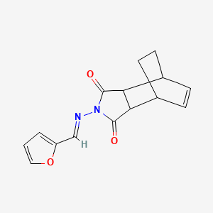 molecular formula C15H14N2O3 B3875274 4-[(2-furylmethylene)amino]-4-azatricyclo[5.2.2.0~2,6~]undec-8-ene-3,5-dione 