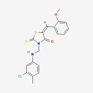 molecular formula C19H17ClN2O2S2 B3875278 3-{[(3-chloro-4-methylphenyl)amino]methyl}-5-(2-methoxybenzylidene)-2-thioxo-1,3-thiazolidin-4-one 