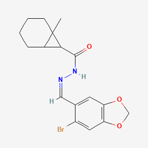 molecular formula C17H19BrN2O3 B3875279 N'-[(6-bromo-1,3-benzodioxol-5-yl)methylene]-1-methylbicyclo[4.1.0]heptane-7-carbohydrazide 
