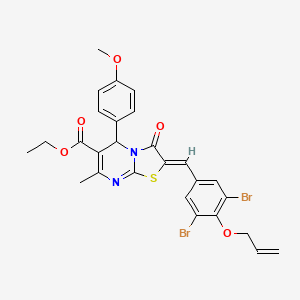 molecular formula C27H24Br2N2O5S B3875282 ethyl 2-[4-(allyloxy)-3,5-dibromobenzylidene]-5-(4-methoxyphenyl)-7-methyl-3-oxo-2,3-dihydro-5H-[1,3]thiazolo[3,2-a]pyrimidine-6-carboxylate 