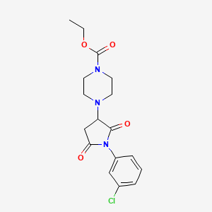 molecular formula C17H20ClN3O4 B3875300 ethyl 4-[1-(3-chlorophenyl)-2,5-dioxo-3-pyrrolidinyl]-1-piperazinecarboxylate 