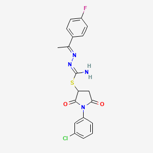 1-(3-chlorophenyl)-2,5-dioxo-3-pyrrolidinyl 2-[1-(4-fluorophenyl)ethylidene]hydrazinecarbimidothioate