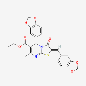 ethyl 5-(1,3-benzodioxol-5-yl)-2-(1,3-benzodioxol-5-ylmethylene)-7-methyl-3-oxo-2,3-dihydro-5H-[1,3]thiazolo[3,2-a]pyrimidine-6-carboxylate