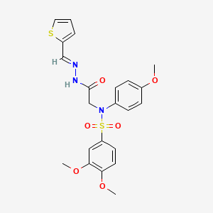 molecular formula C22H23N3O6S2 B3875315 3,4-dimethoxy-N-(4-methoxyphenyl)-N-{2-oxo-2-[2-(2-thienylmethylene)hydrazino]ethyl}benzenesulfonamide 