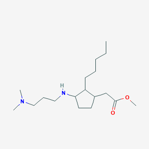 molecular formula C18H36N2O2 B3875316 methyl (3-{[3-(dimethylamino)propyl]amino}-2-pentylcyclopentyl)acetate 