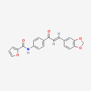 molecular formula C21H15NO5 B3875326 N-{4-[3-(1,3-benzodioxol-5-yl)acryloyl]phenyl}-2-furamide 