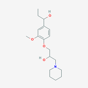 molecular formula C18H29NO4 B3875327 1-{4-[2-hydroxy-3-(1-piperidinyl)propoxy]-3-methoxyphenyl}-1-propanol 