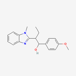 molecular formula C19H22N2O2 B3875336 1-(4-methoxyphenyl)-2-(1-methyl-1H-benzimidazol-2-yl)-1-butanol 