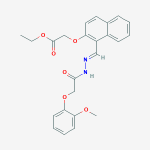 ethyl [(1-{2-[(2-methoxyphenoxy)acetyl]carbonohydrazonoyl}-2-naphthyl)oxy]acetate