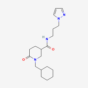 1-(cyclohexylmethyl)-6-oxo-N-[3-(1H-pyrazol-1-yl)propyl]-3-piperidinecarboxamide