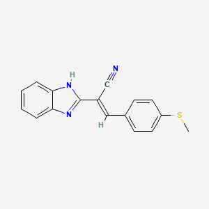 molecular formula C17H13N3S B3875393 2-(1H-benzimidazol-2-yl)-3-[4-(methylthio)phenyl]acrylonitrile CAS No. 5649-71-8