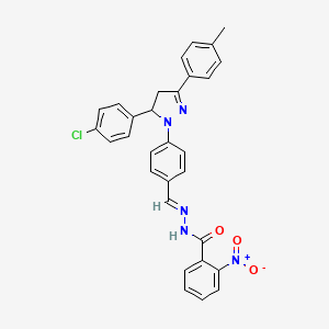 N'-{4-[5-(4-chlorophenyl)-3-(4-methylphenyl)-4,5-dihydro-1H-pyrazol-1-yl]benzylidene}-2-nitrobenzohydrazide