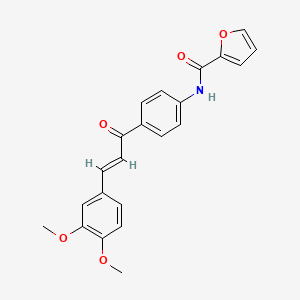molecular formula C22H19NO5 B3875424 N-{4-[3-(3,4-dimethoxyphenyl)acryloyl]phenyl}-2-furamide 