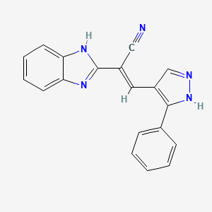 molecular formula C19H13N5 B3875442 2-(1H-benzimidazol-2-yl)-3-(3-phenyl-1H-pyrazol-4-yl)acrylonitrile 