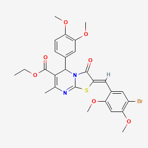 ethyl 2-(5-bromo-2,4-dimethoxybenzylidene)-5-(3,4-dimethoxyphenyl)-7-methyl-3-oxo-2,3-dihydro-5H-[1,3]thiazolo[3,2-a]pyrimidine-6-carboxylate