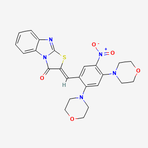 molecular formula C24H23N5O5S B3875460 2-(2,4-di-4-morpholinyl-5-nitrobenzylidene)[1,3]thiazolo[3,2-a]benzimidazol-3(2H)-one 