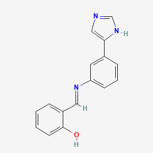 2-({[3-(1H-imidazol-4-yl)phenyl]imino}methyl)phenol