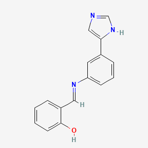 molecular formula C16H13N3O B3875471 2-({[3-(1H-imidazol-4-yl)phenyl]imino}methyl)phenol 