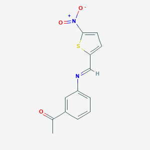 molecular formula C13H10N2O3S B387549 1-{3-[({5-Nitro-2-thienyl}methylene)amino]phenyl}ethanone 