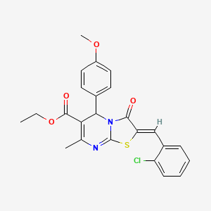 molecular formula C24H21ClN2O4S B3875493 ethyl 2-(2-chlorobenzylidene)-5-(4-methoxyphenyl)-7-methyl-3-oxo-2,3-dihydro-5H-[1,3]thiazolo[3,2-a]pyrimidine-6-carboxylate 
