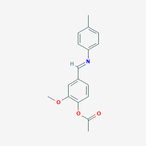 molecular formula C17H17NO3 B387551 2-Methoxy-4-{[(4-methylphenyl)imino]methyl}phenyl acetate 
