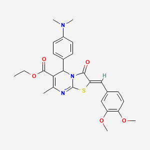 ethyl 2-(3,4-dimethoxybenzylidene)-5-[4-(dimethylamino)phenyl]-7-methyl-3-oxo-2,3-dihydro-5H-[1,3]thiazolo[3,2-a]pyrimidine-6-carboxylate