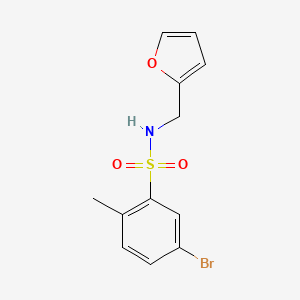 molecular formula C12H12BrNO3S B3875523 5-bromo-N-(2-furylmethyl)-2-methylbenzenesulfonamide 