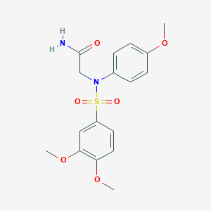 molecular formula C17H20N2O6S B3875562 N~2~-[(3,4-dimethoxyphenyl)sulfonyl]-N~2~-(4-methoxyphenyl)glycinamide 