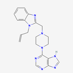 molecular formula C20H22N8 B3875567 6-{4-[(1-allyl-1H-benzimidazol-2-yl)methyl]piperazin-1-yl}-9H-purine 