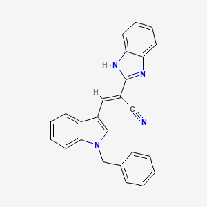 molecular formula C25H18N4 B3875575 2-(1H-benzimidazol-2-yl)-3-(1-benzyl-1H-indol-3-yl)acrylonitrile 