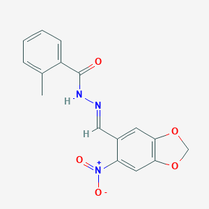 N'-({6-nitro-1,3-benzodioxol-5-yl}methylene)-2-methylbenzohydrazide