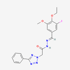 molecular formula C19H19IN6O3 B3875583 N'-(4-ethoxy-3-iodo-5-methoxybenzylidene)-2-(5-phenyl-2H-tetrazol-2-yl)acetohydrazide 