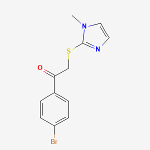 molecular formula C12H11BrN2OS B3875591 1-(4-bromophenyl)-2-[(1-methyl-1H-imidazol-2-yl)thio]ethanone 