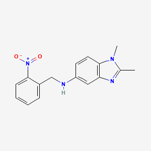 molecular formula C16H16N4O2 B3875606 1,2-dimethyl-N-(2-nitrobenzyl)-1H-benzimidazol-5-amine 